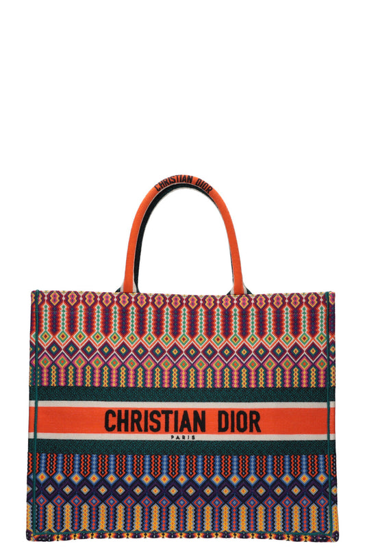 Dior Tote Bag Neon Book Tote Orange Large