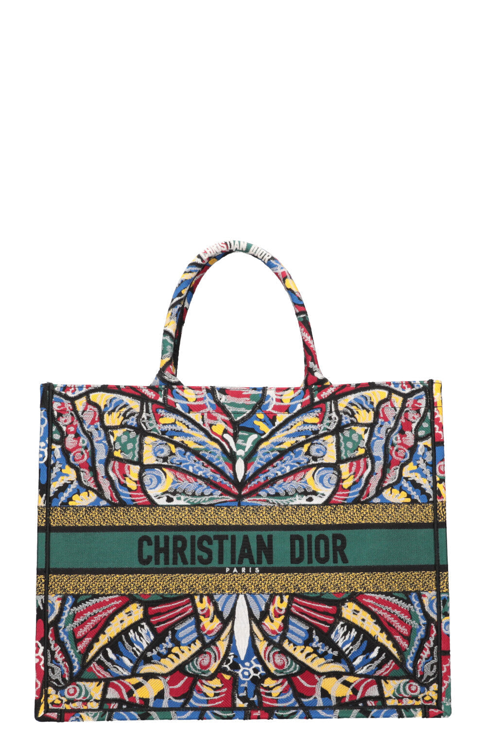 Dior Tote Bag Butterfly Book Tote Blue Green Large