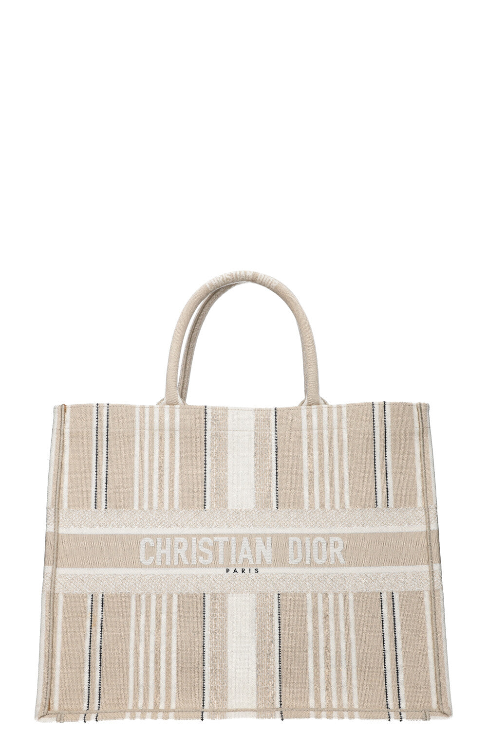 Dior Tote Bag Book Tote Striped Ivory