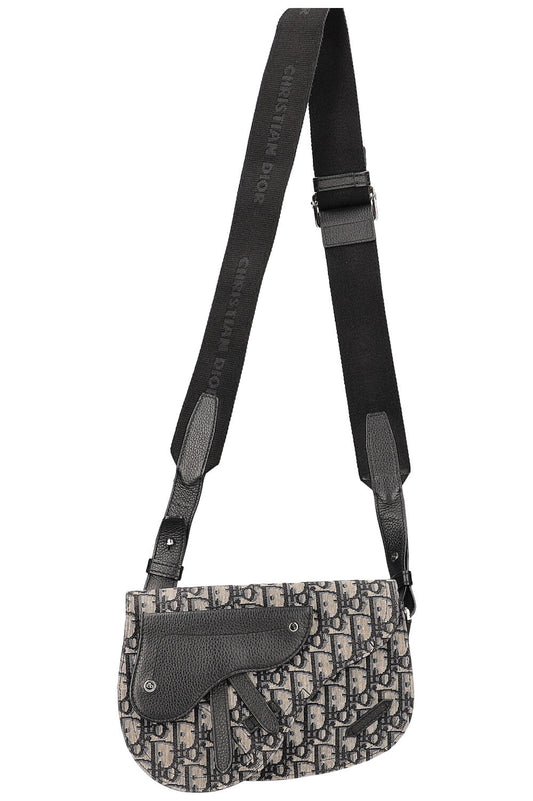 Dior Crossbody Bag Saddle Pouch Oblique Blue