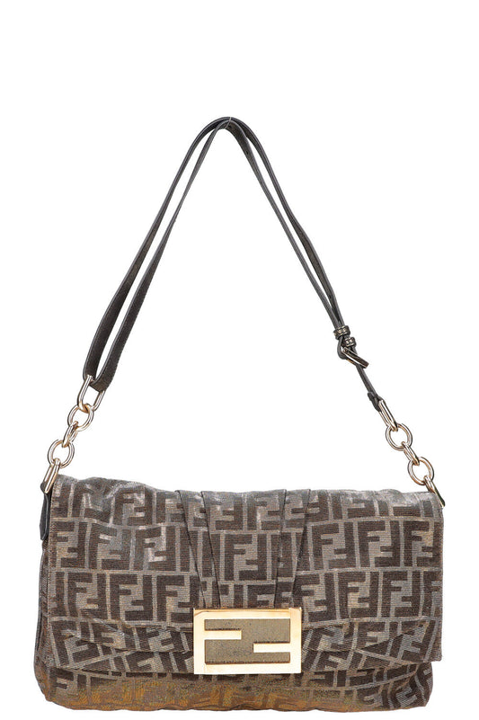 Fendi Glitter Baguette Hobo Bag Large Shoulder Bag