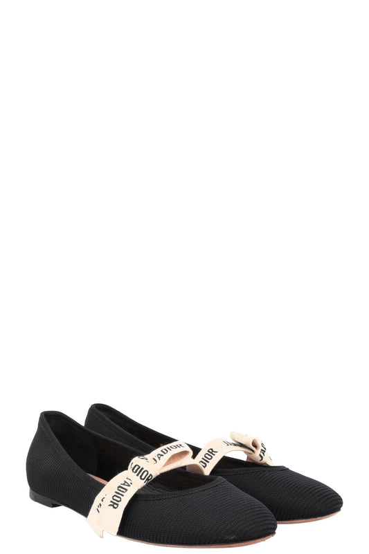 Dior Handbag J'A Ballet Flats Black Shoes