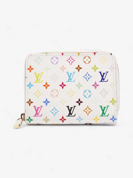 Louis Vuitton Takashi Murakami Zippy Coin Calfskin Leather Monogram Multicolour White Wallet Case