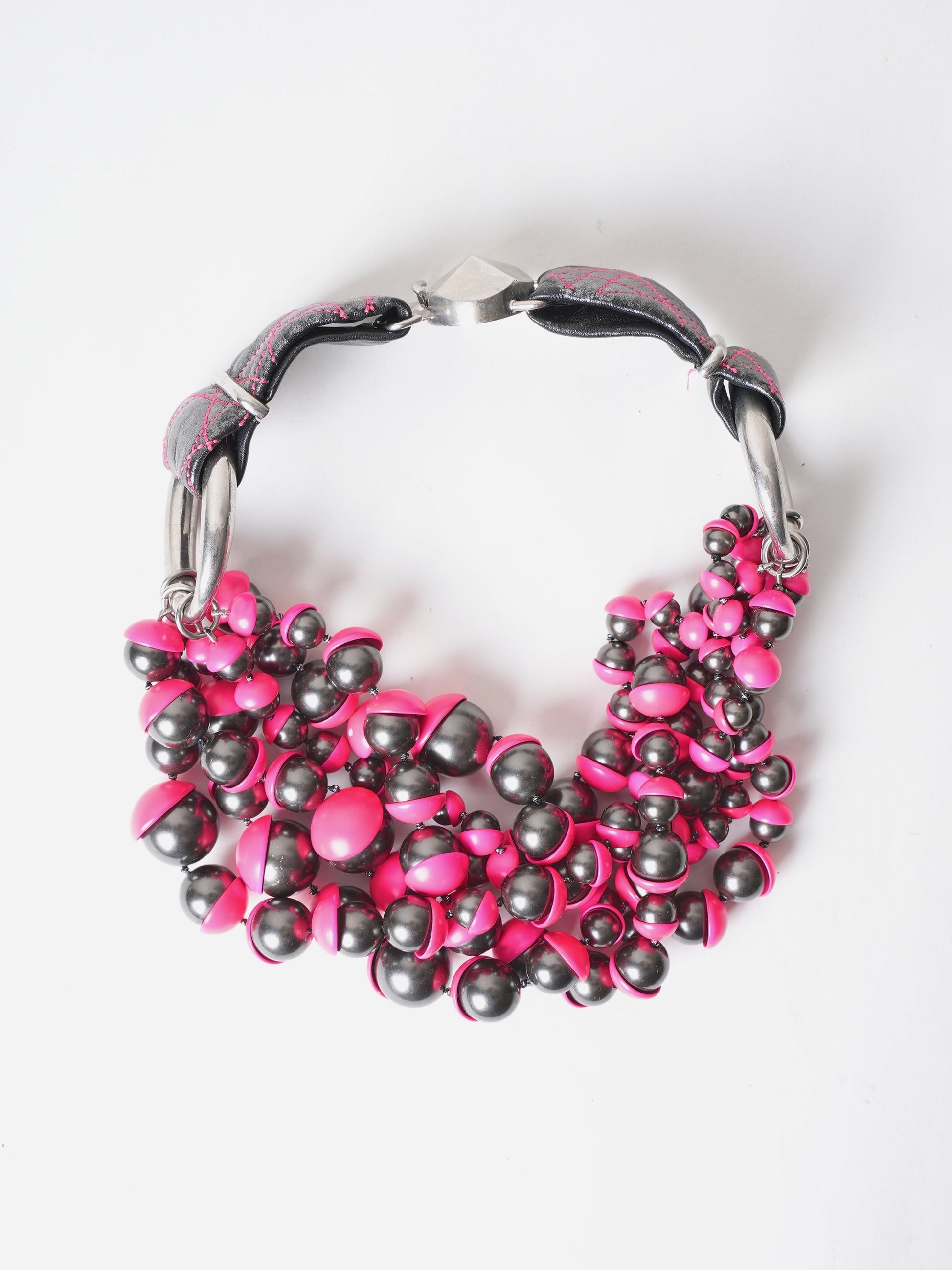 Dior Handbag Christian Mise En & Necklace Pink Silver Jewelry
