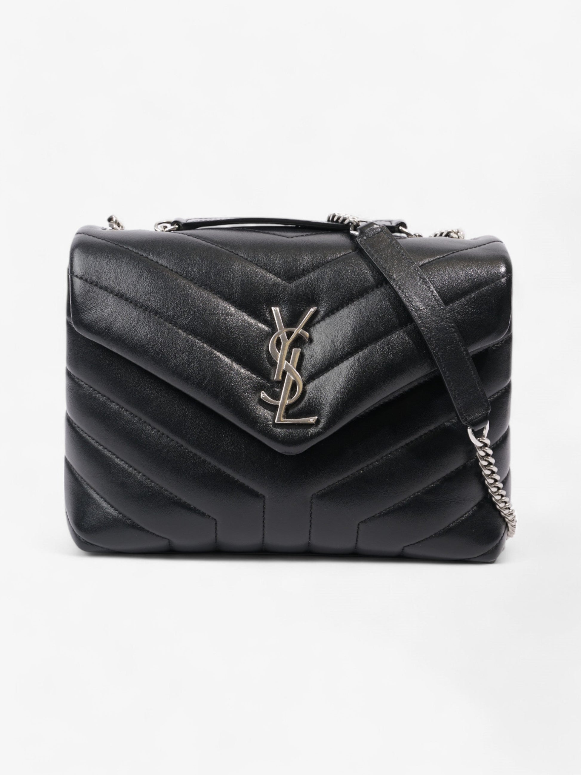 YSL Saint Laurent Lou Lou Crossbody Bag Leather Lambskin Black Lambskin Leather Small