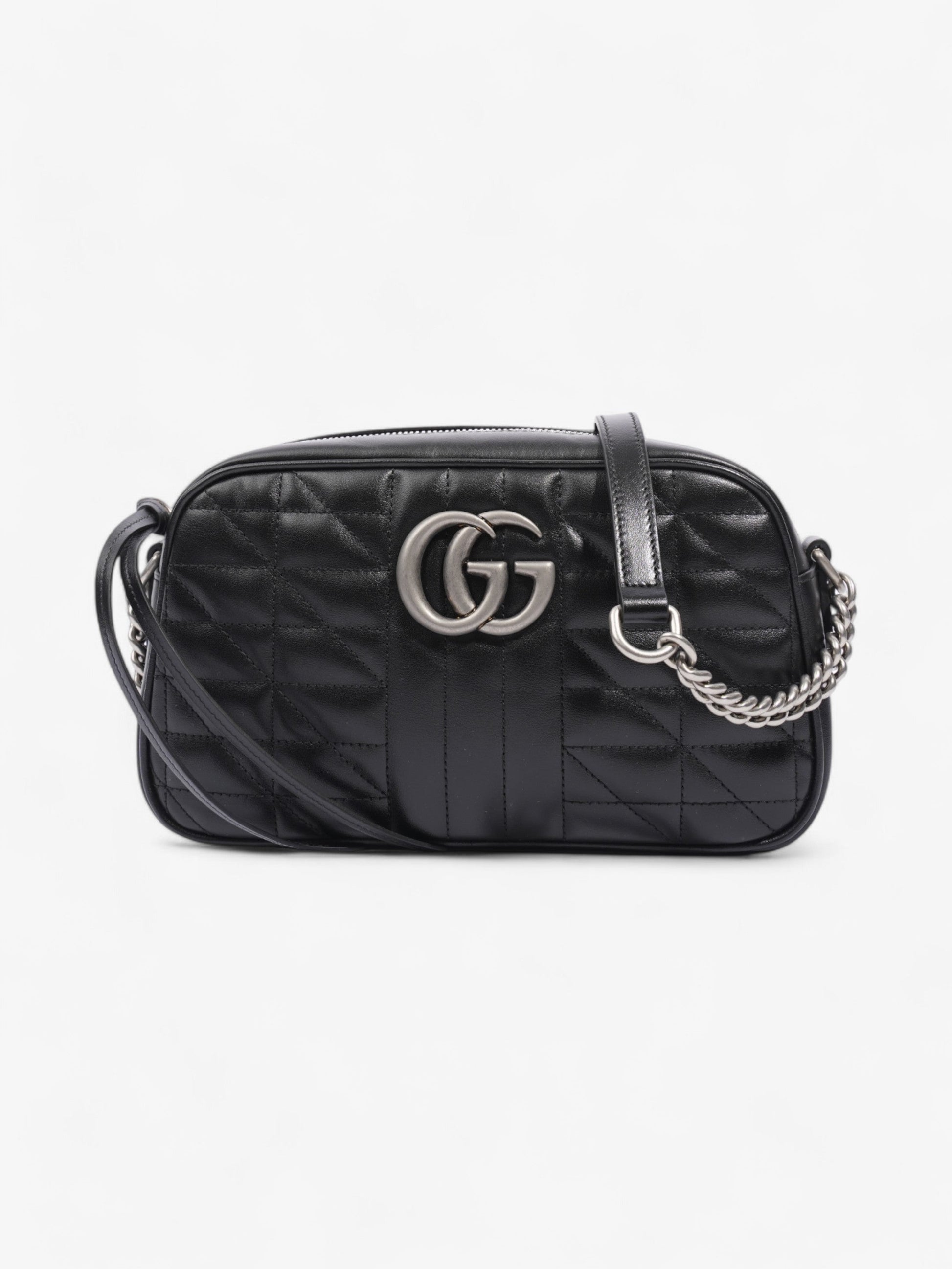 Gucci Marmont Calfskin Crossbody Bag Leather Black