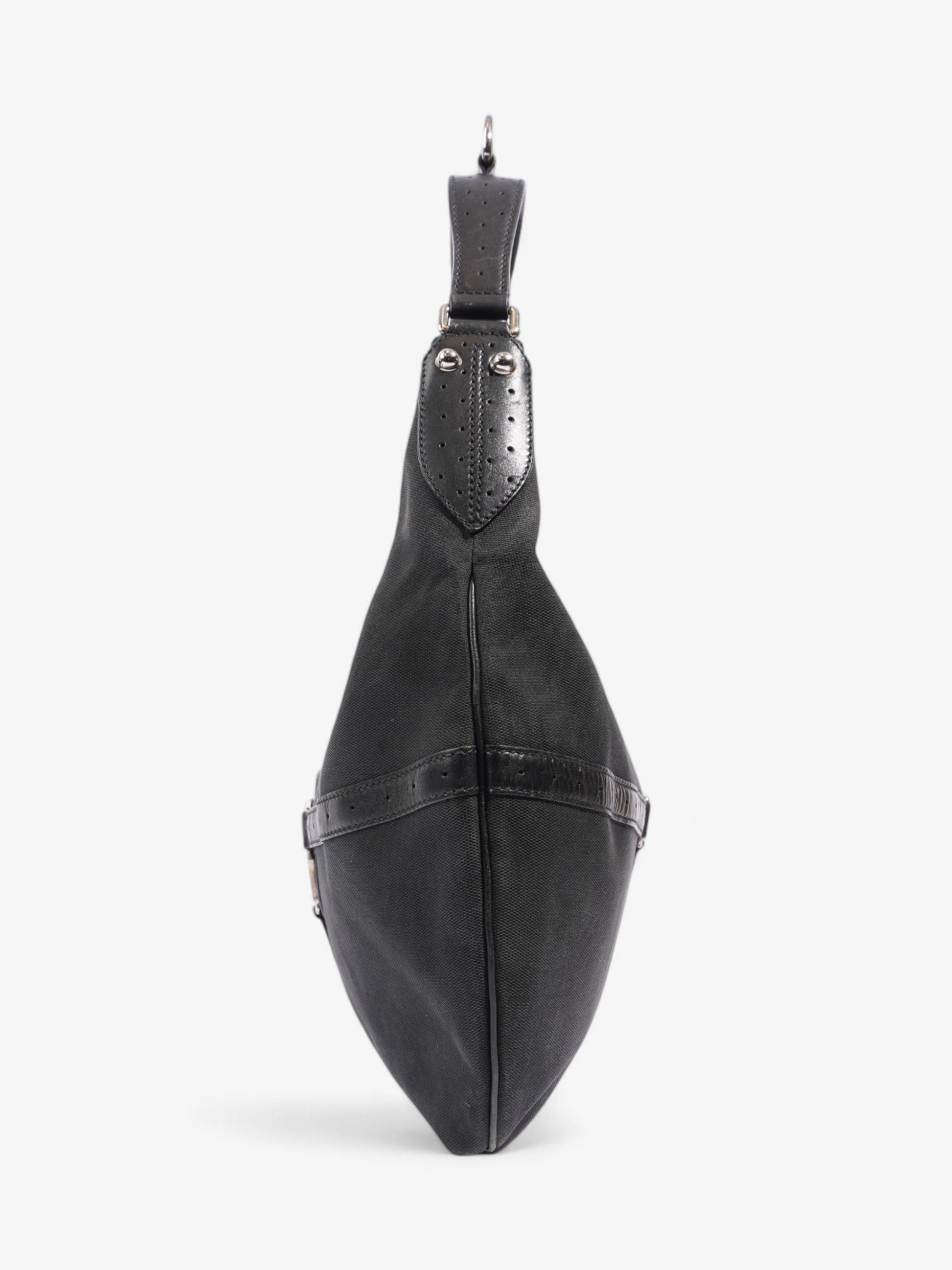 Gucci Reins Hobo Canvas Black Shoulder Bag
