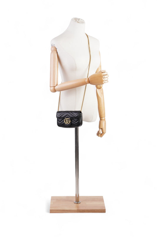Gucci Marmont Super Mini Crossbody Bag Leather Matelasse Super Mini