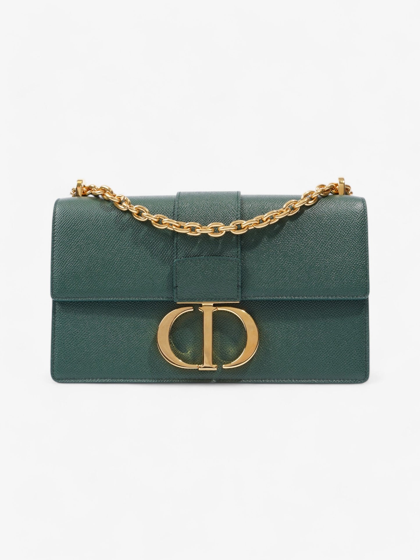 Dior Christian Montaigne Calfskin Shoulder Bag Leather Green