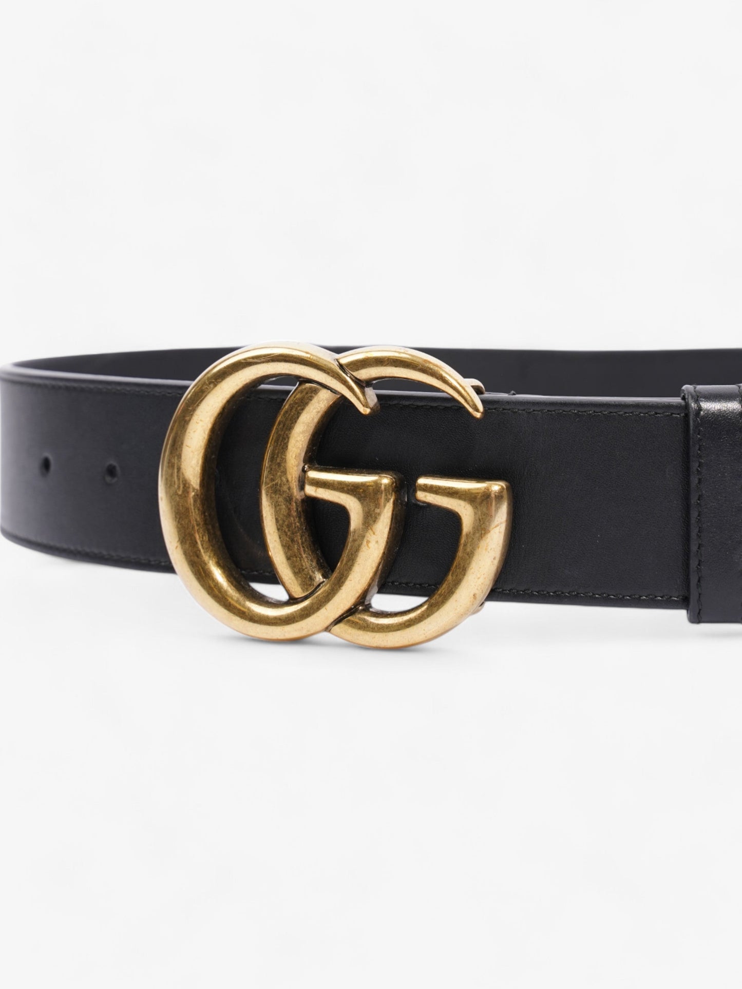 Gucci Marmont Re Edition Wide Belt Handbag Leather Black Accessory 70Cm 28