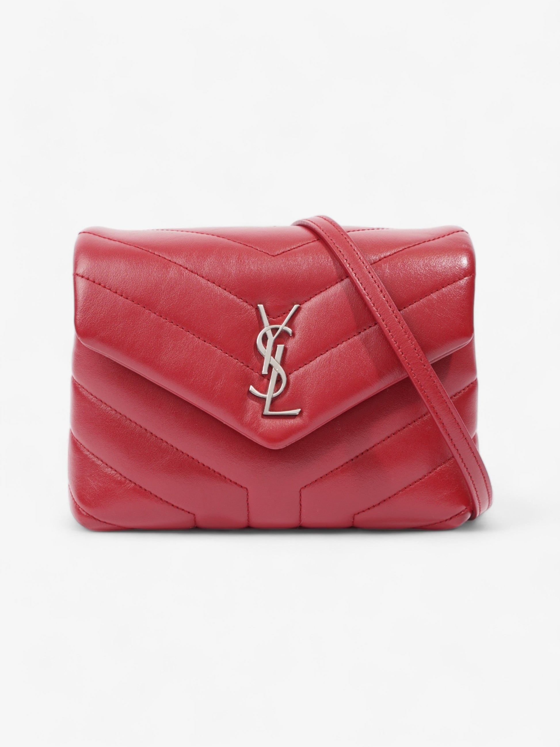 YSL Saint Laurent Loulou Crossbody Bag Leather Red Toy