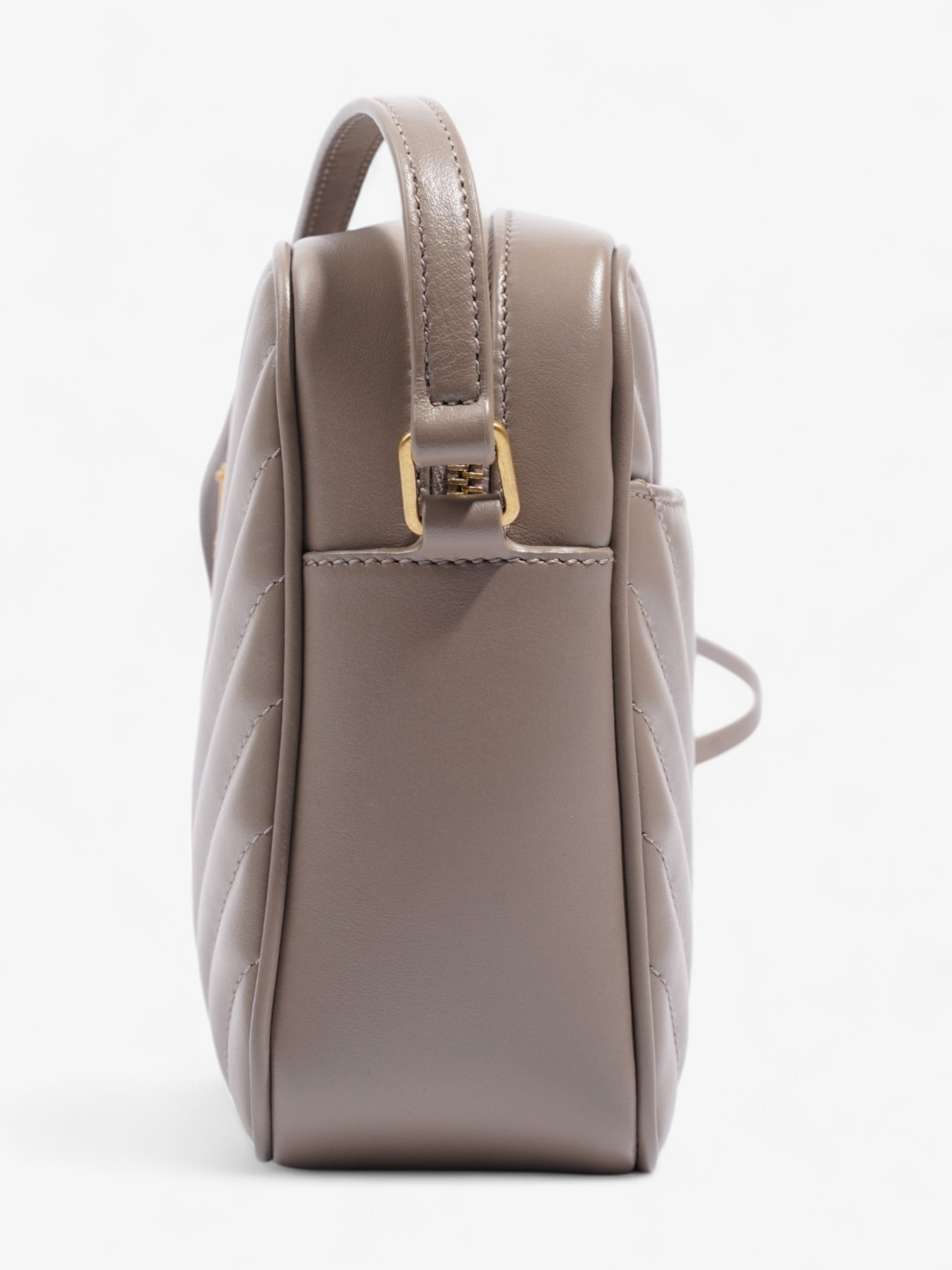 YSL Saint Laurent Lou Camera Bag Grey Leather Gray Medium Crossbody Bag