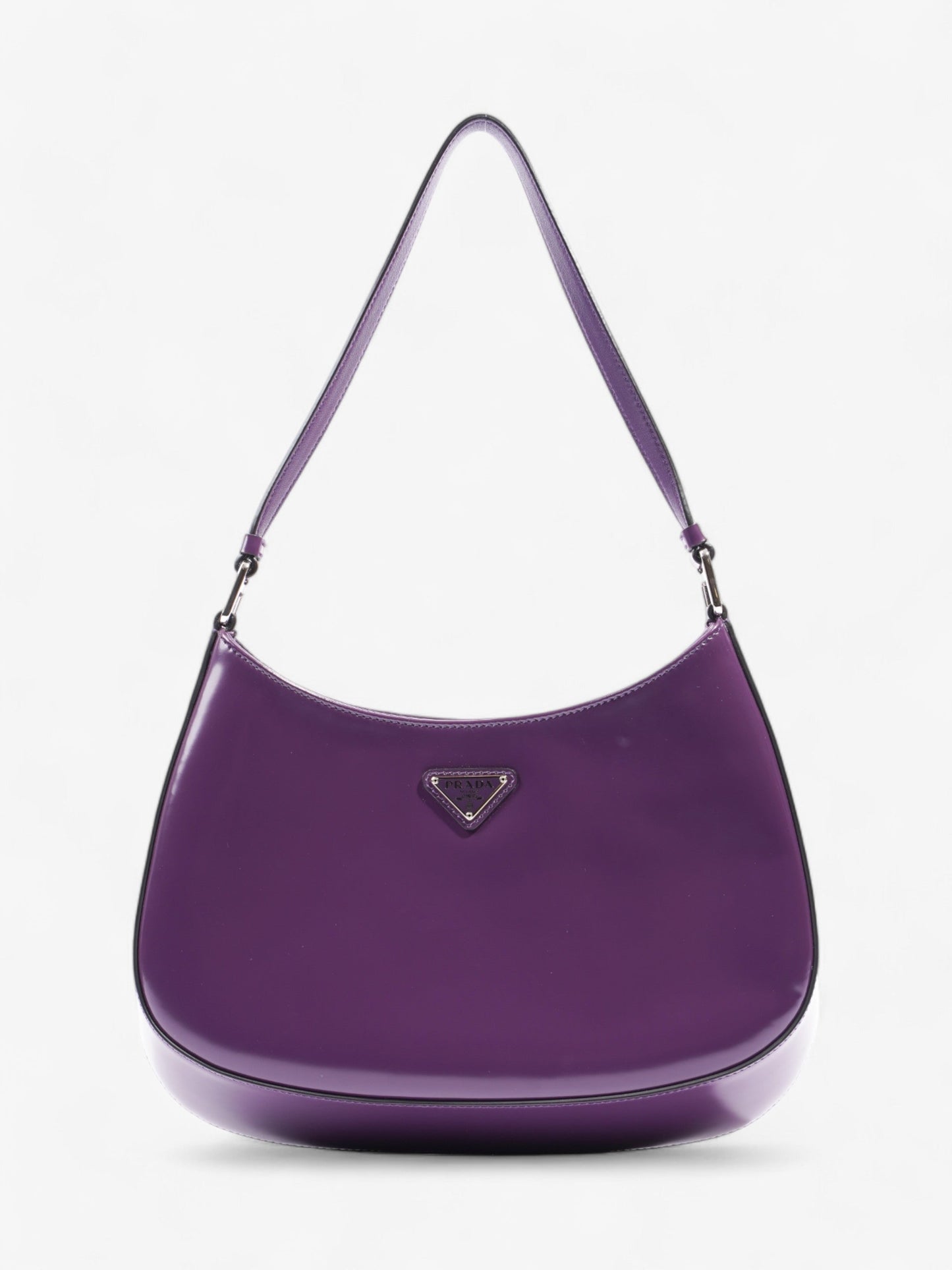 Prada Cleo Shoulder Bag Leather Patent Purple