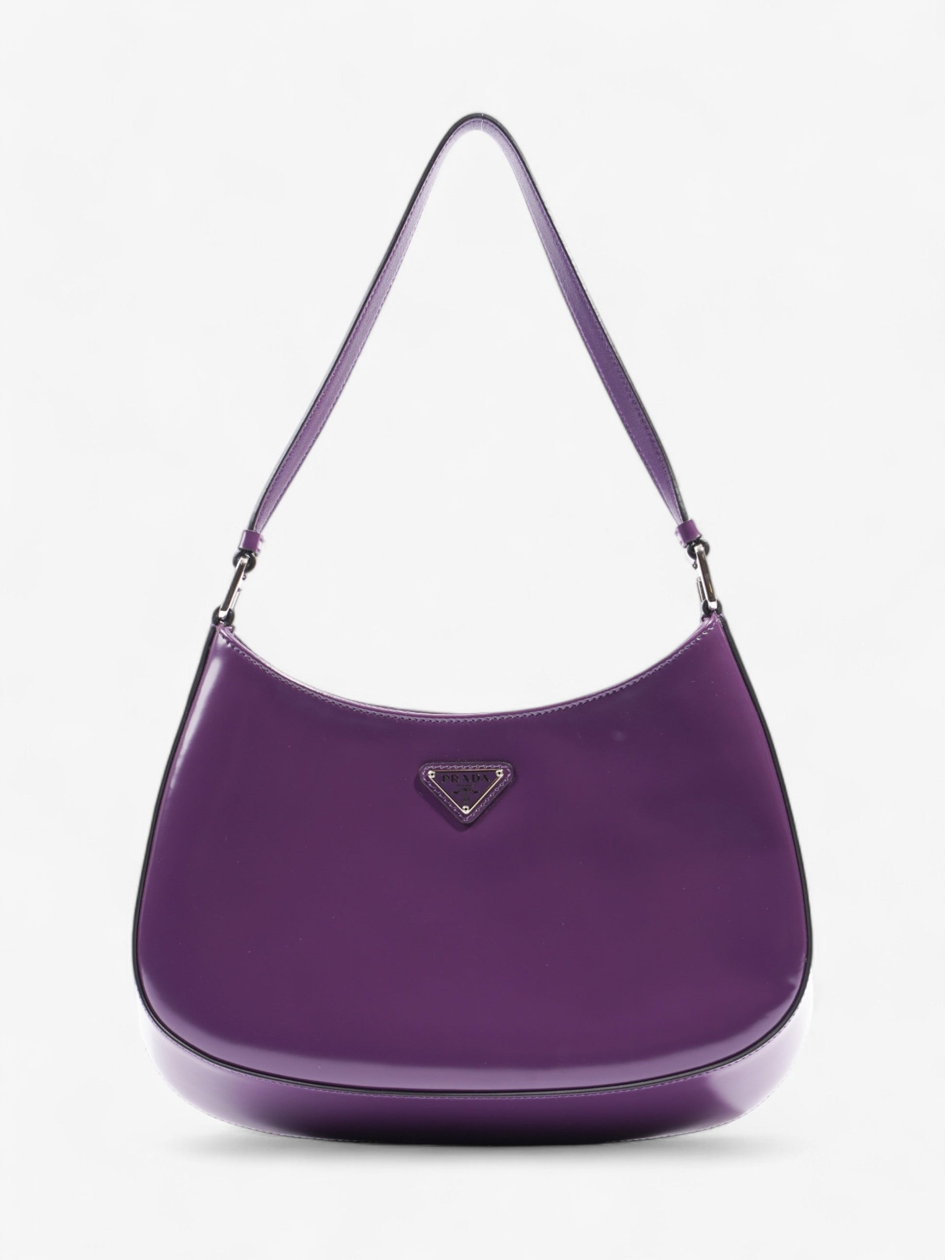 Prada Cleo Shoulder Bag Leather Patent Purple