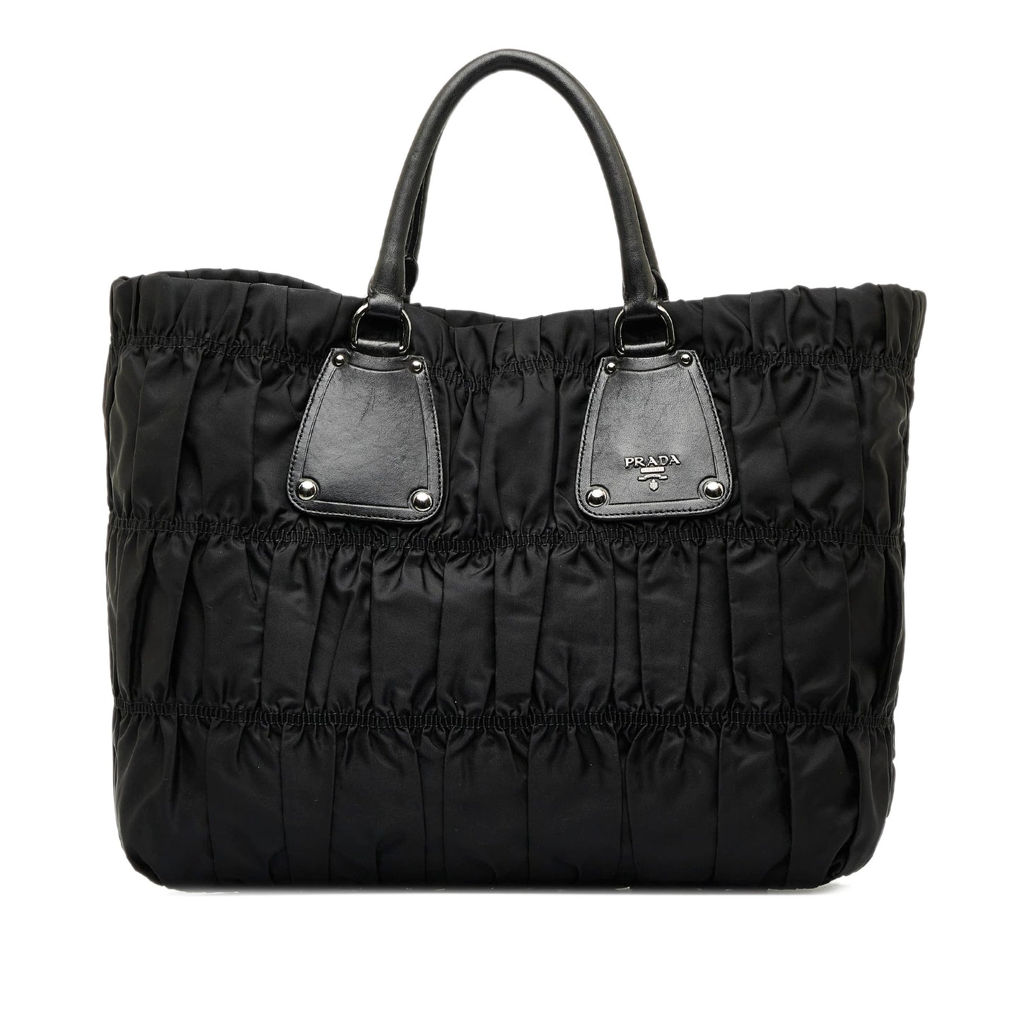 Prada Tessuto Gaufre Tote Bag Black