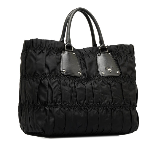Prada Tessuto Gaufre Tote Bag Black