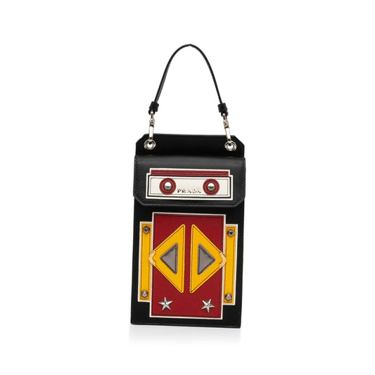 Prada Robot Case Luxury Handbag Saffiano Black Crossbody Bag