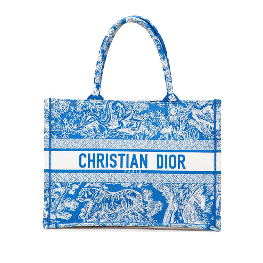 Dior Handbag iviera Toile De Jouy Book Tote Canvas Blue Medium Tote Bag