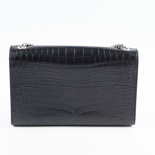 YSL Saint Laurent Kate Tassel Crossbody Bag Black Medium Embossed