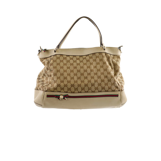 Gucci Tote Bag Canvas Beige