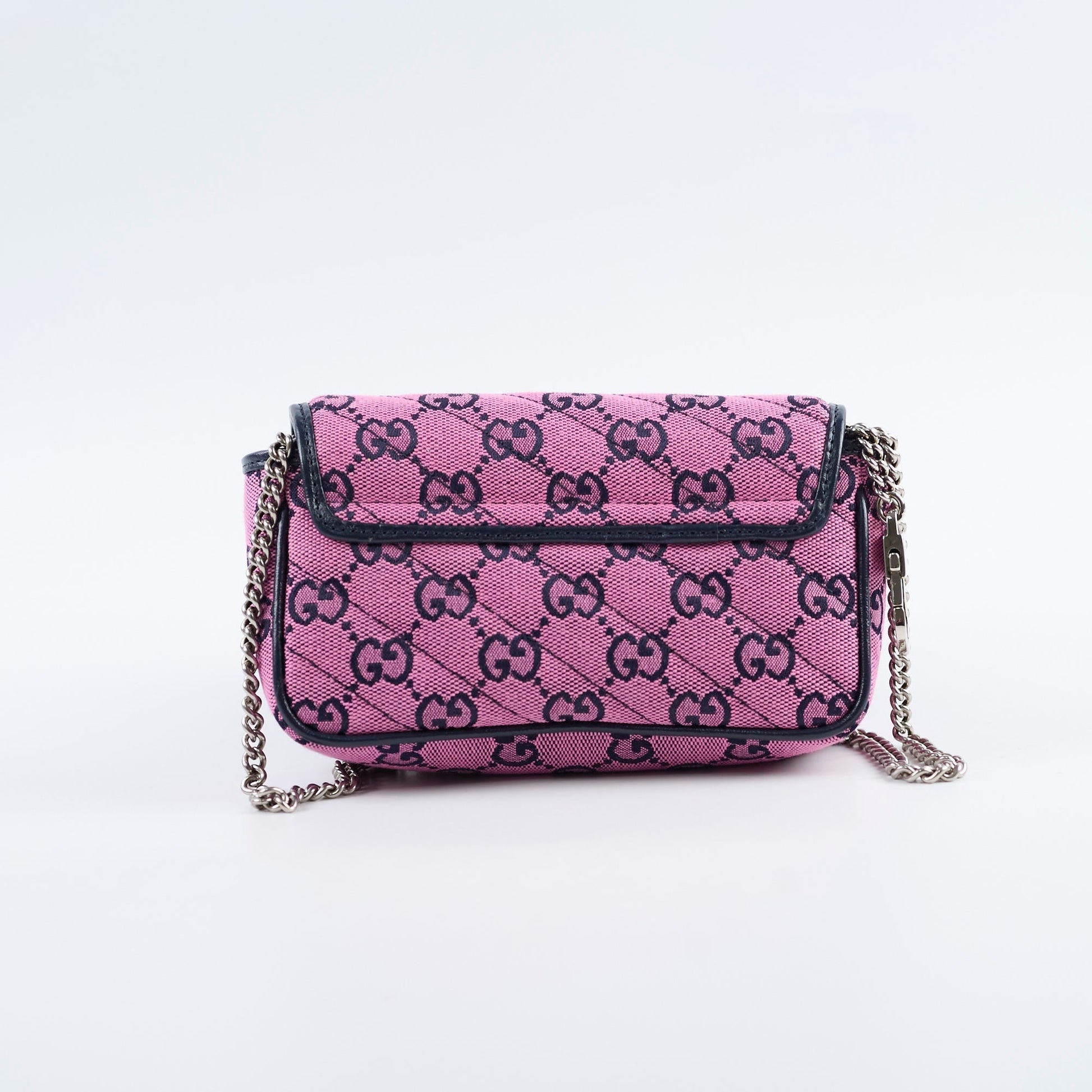 Gucci Supermini Marmont Crossbody Bag Canvas Pink