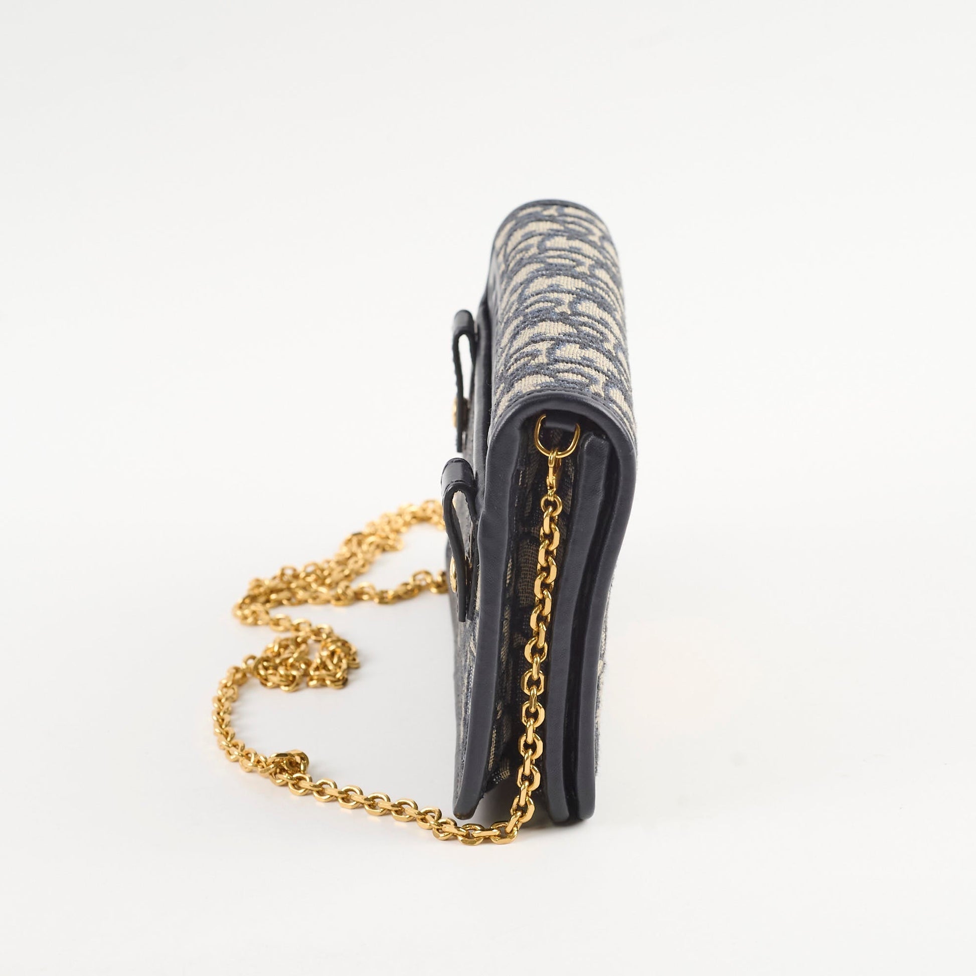 Dior Christian Montaigne Belt Bag With Navy Chain