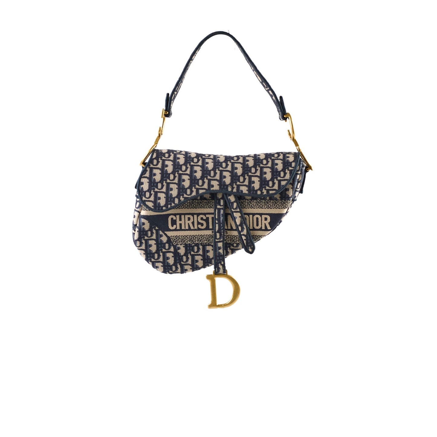 Dior Christian Oblique Saddle Bag Navy Shoulder Bag