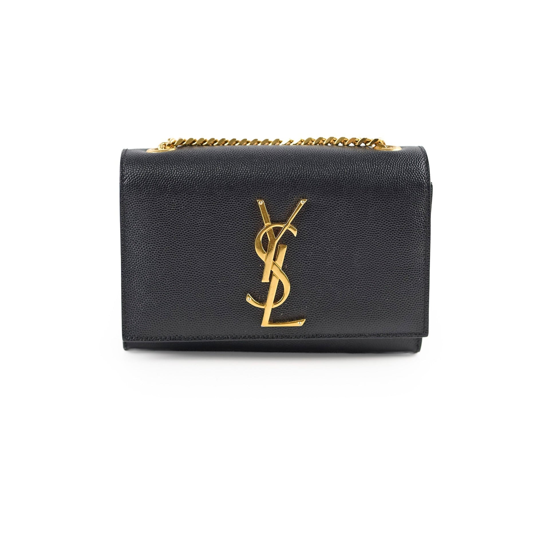 YSL Saint Laurent Kate Grain Crossbody Bag Black Small