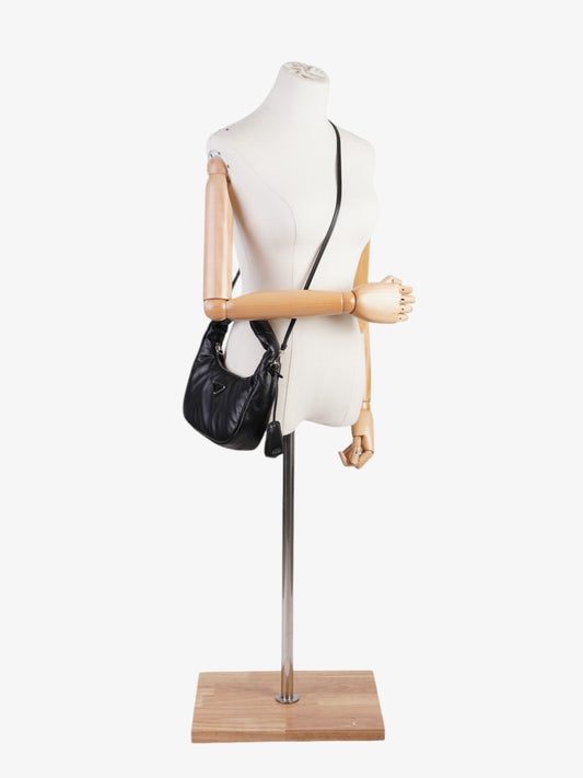 Prada Soft Padded Shoulder Bag Nappa Leather Black