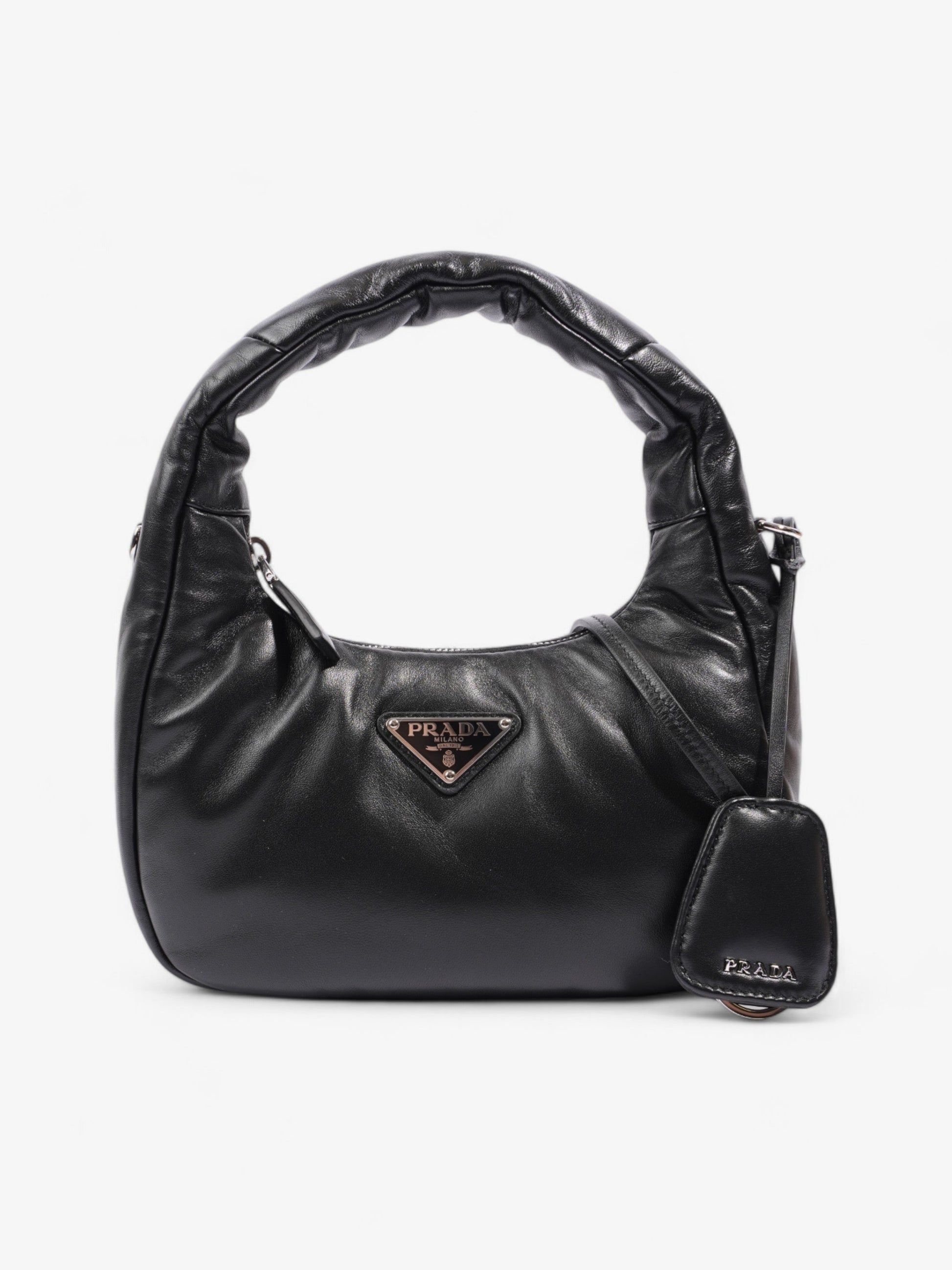 Prada Soft Padded Shoulder Bag Nappa Leather Black