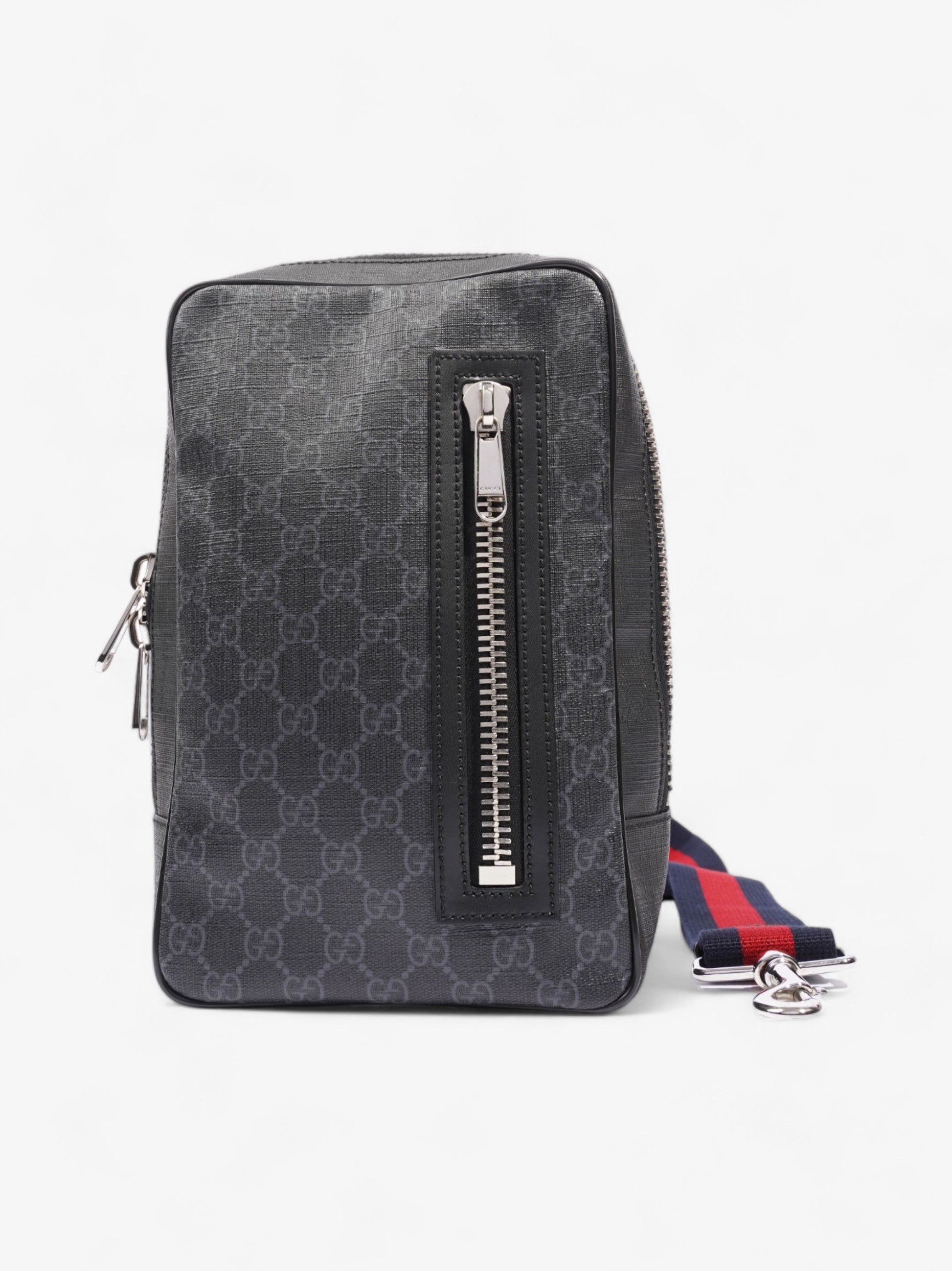 Gucci Sling Backpack Supreme Coated Canvas Black Crossbody Bag