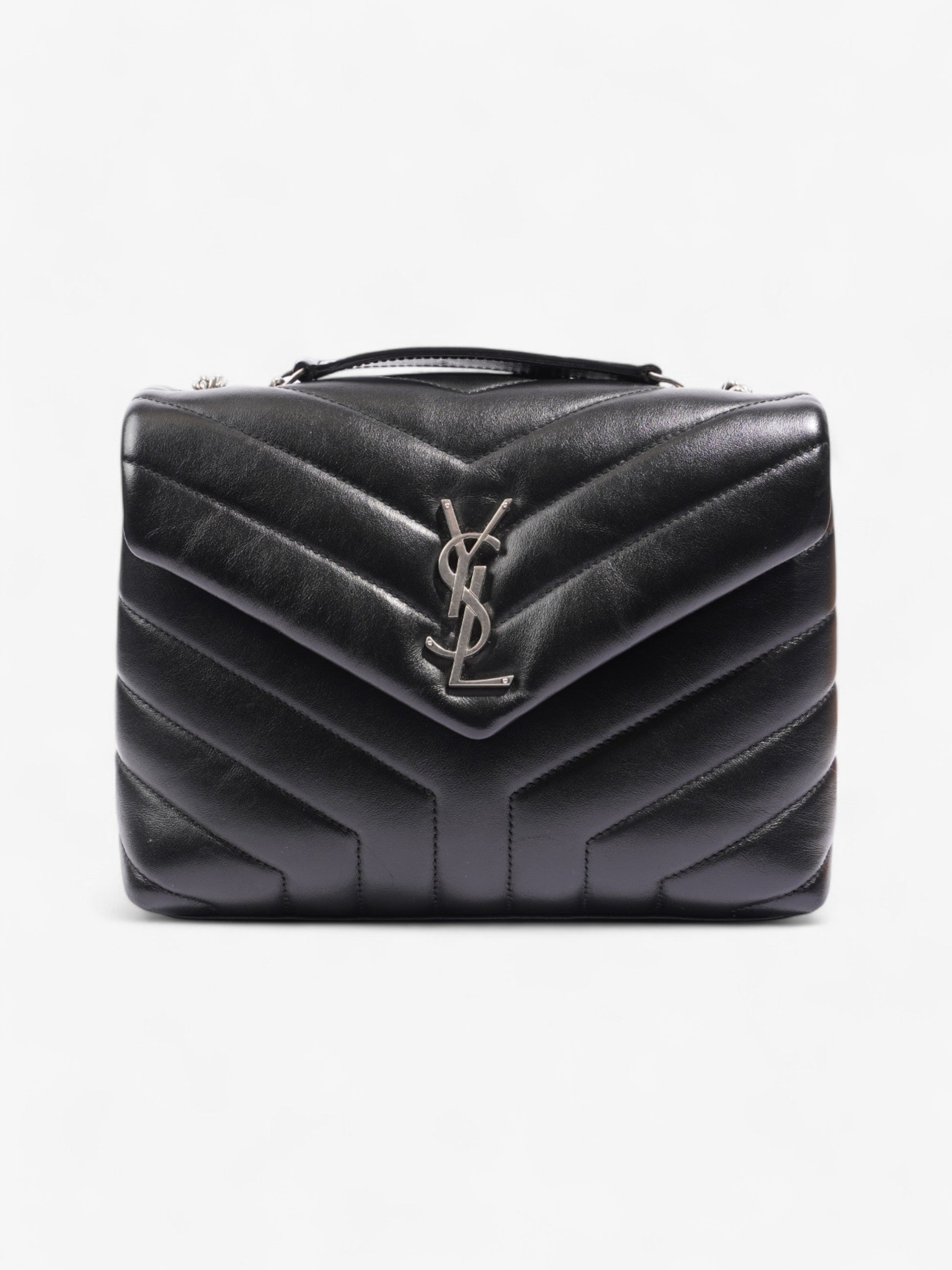 YSL Saint Laurent Lou Lou Crossbody Bag Leather Lambskin Black Leather Small 1