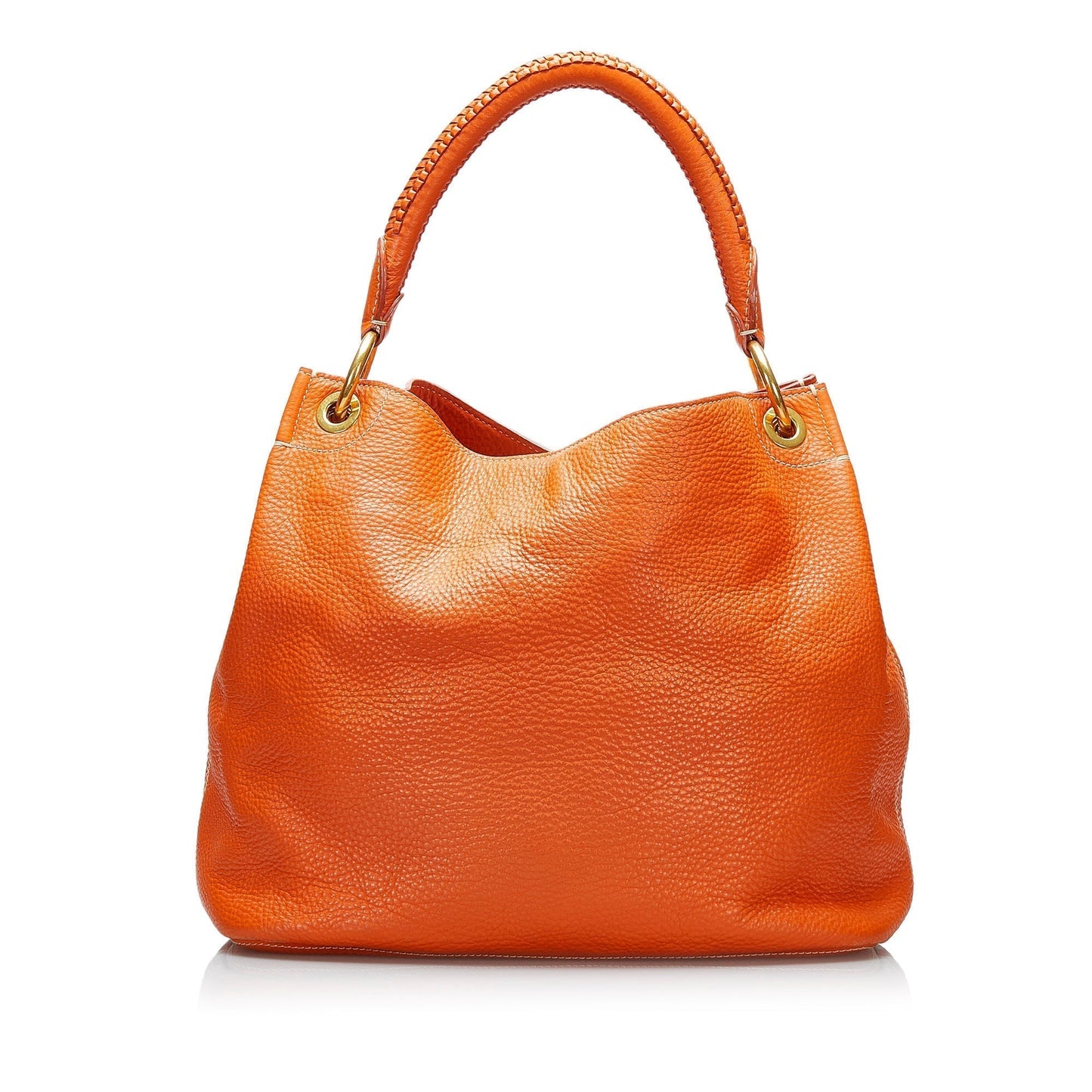 Prada Hobo Bag Daino Vitello Orange Shoulder Bag
