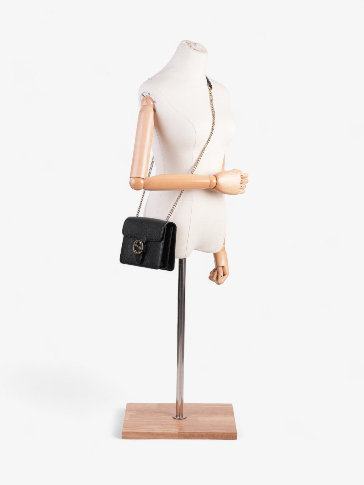 Gucci Interlocking Flap Crossbody Bag Leather Black