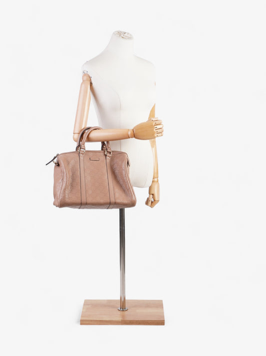 Gucci Boston Bag Rose ssima Embossed Leather Beige Travel Bag
