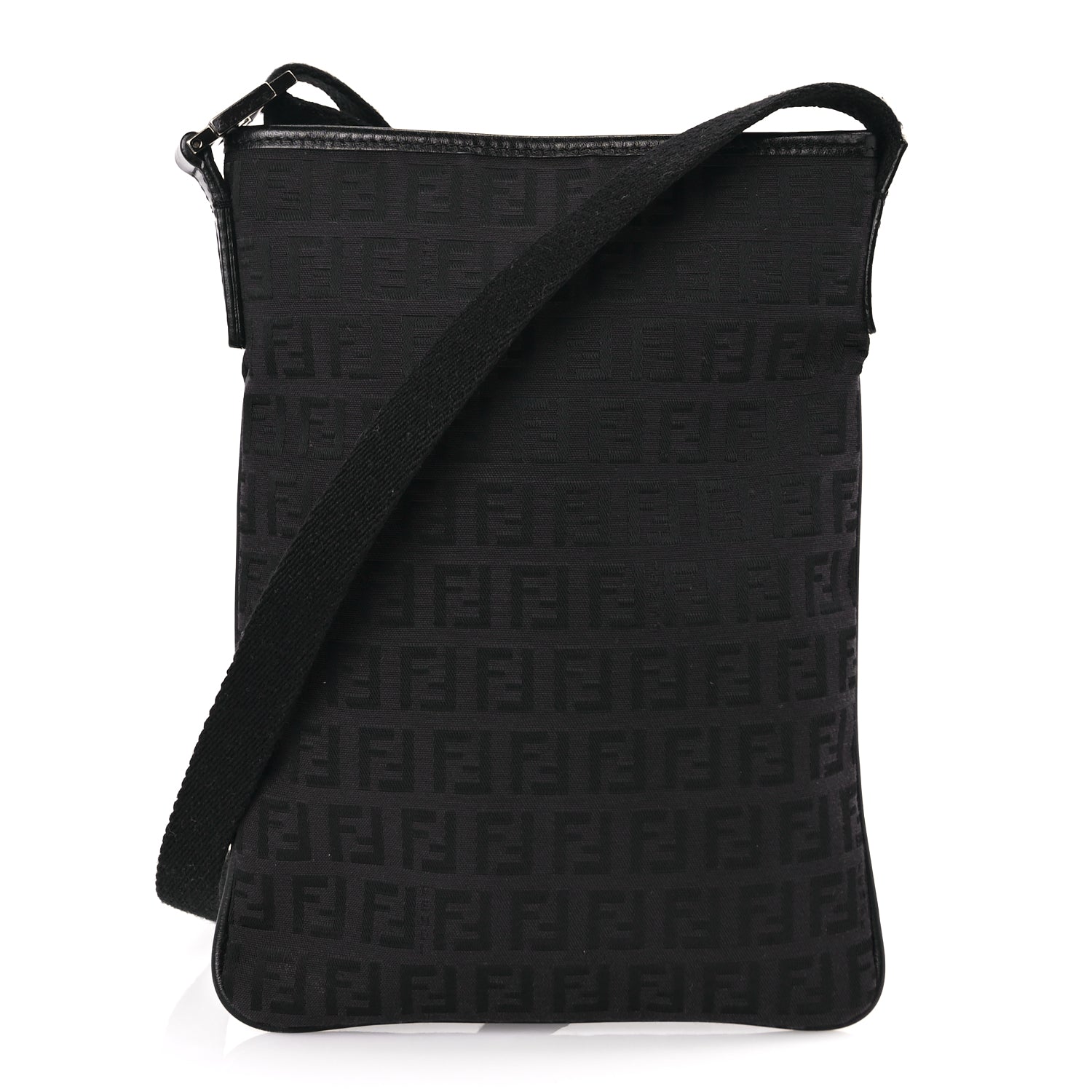 Fendi Handbag Zucchino Crossbody Canvas Black Shoulder Bag