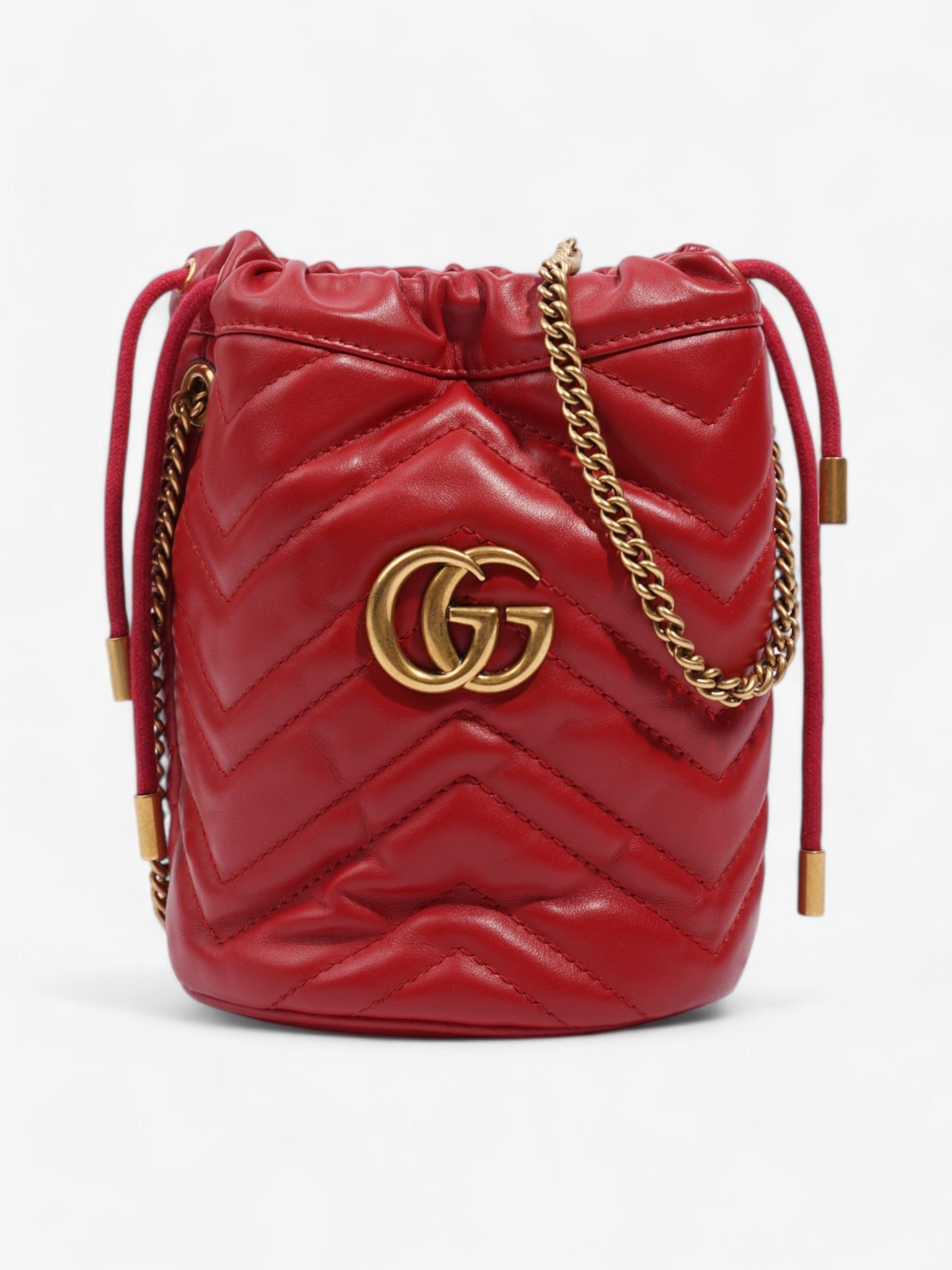 Gucci Marmont Bucket Bag Mini Leather Matelasse Crossbody Bag