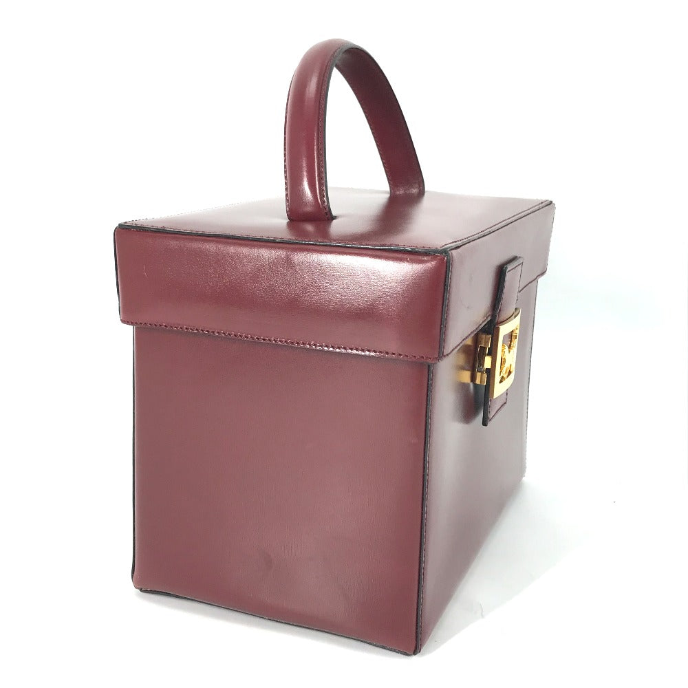 Bordeauxtype Vanity Carriage Metal Women Leather Travel Bag