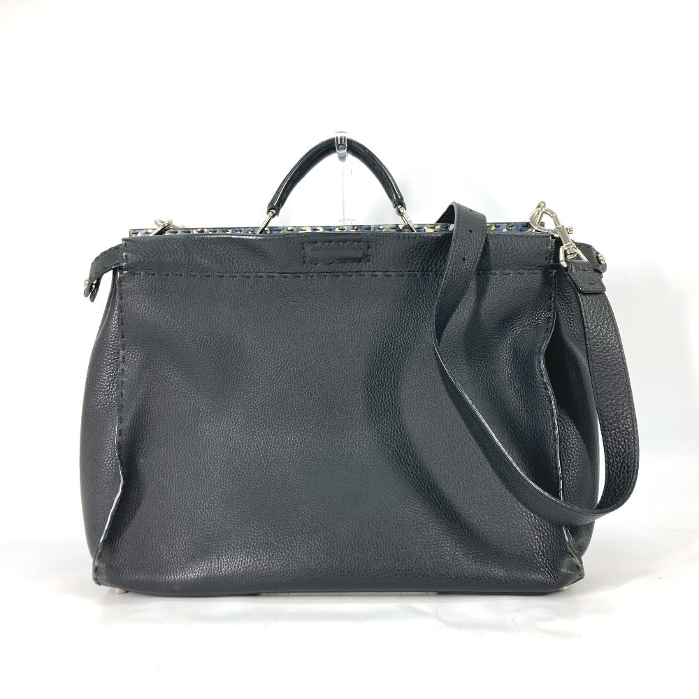 Fendi Business Bag 7Va388 Celeria Peekaboo Leather Black Travel Bag
