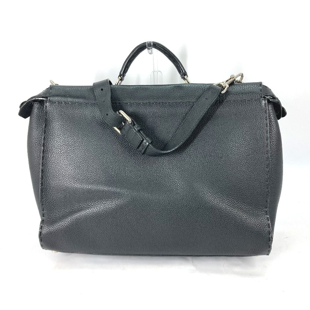 Fendi Business Bag 7Va388 Celeria Peekaboo Leather Black Travel Bag