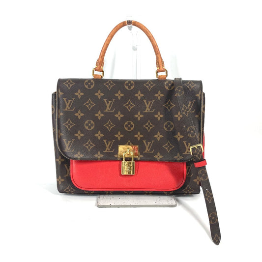 Louis Vuitton M44286 Marignan Monogram Leather Canvas Red Handbag