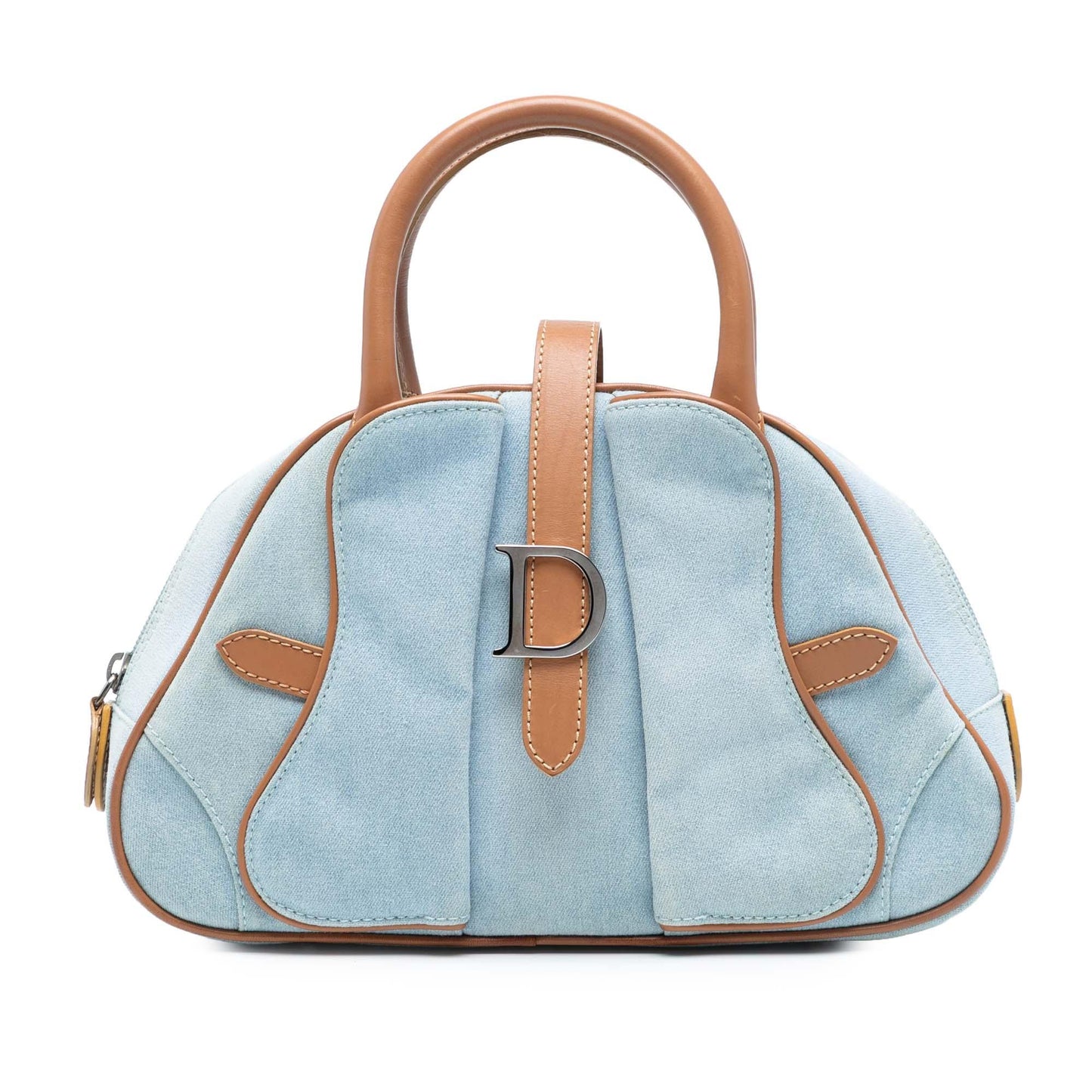 Dior Handbag Double Saddle Bowler Bag Denim Blue Mini Mini Bag
