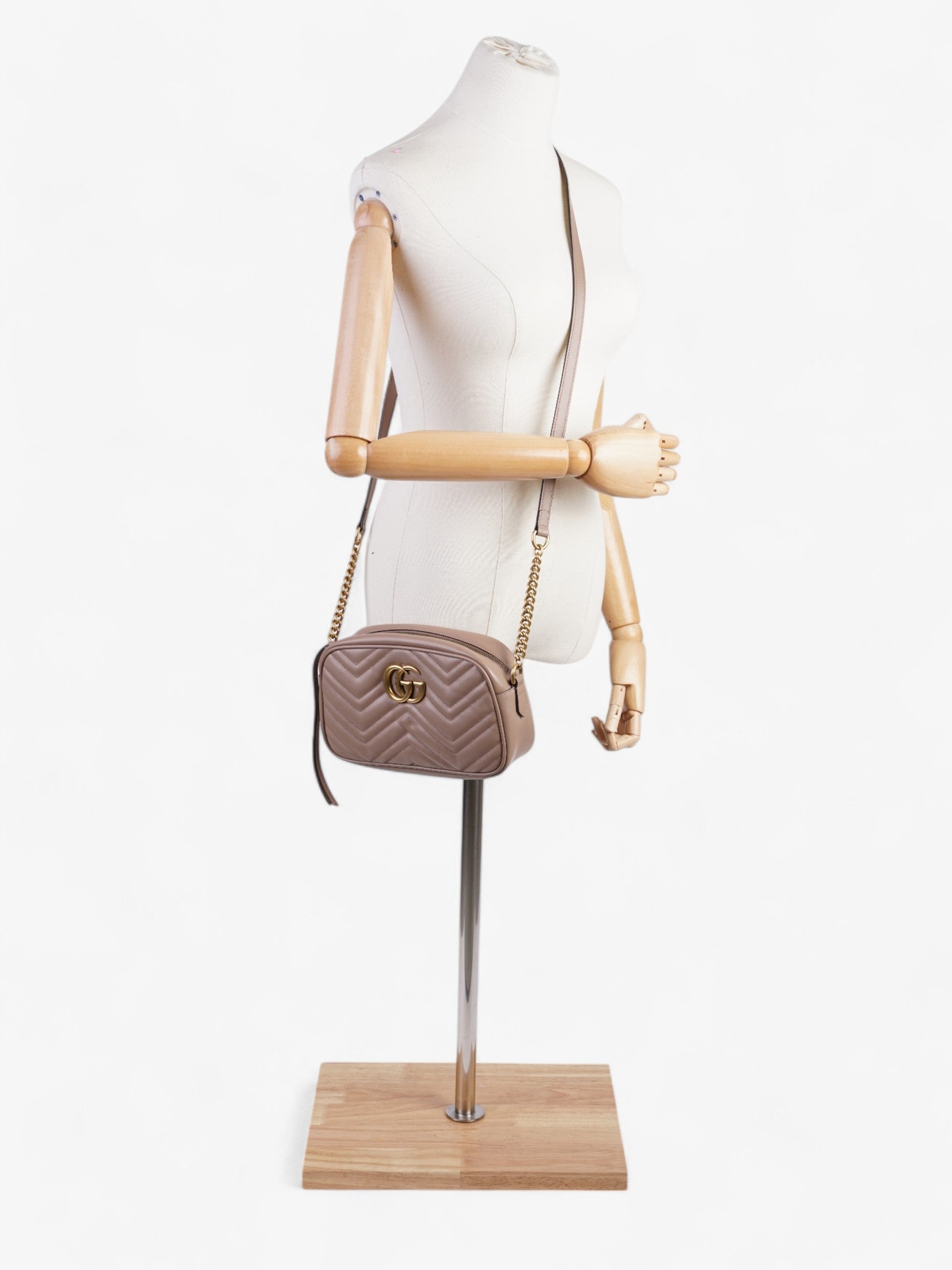 Gucci Marmont Dusty Small Crossbody Bag Leather Matelasse Small 2