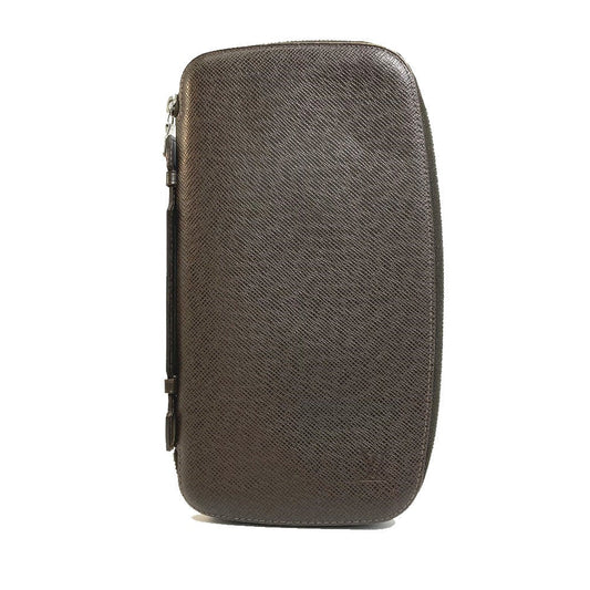 Louis Vuitton M30658 Taiga Dark Taiga Organizer Leather Brown Travel Bag