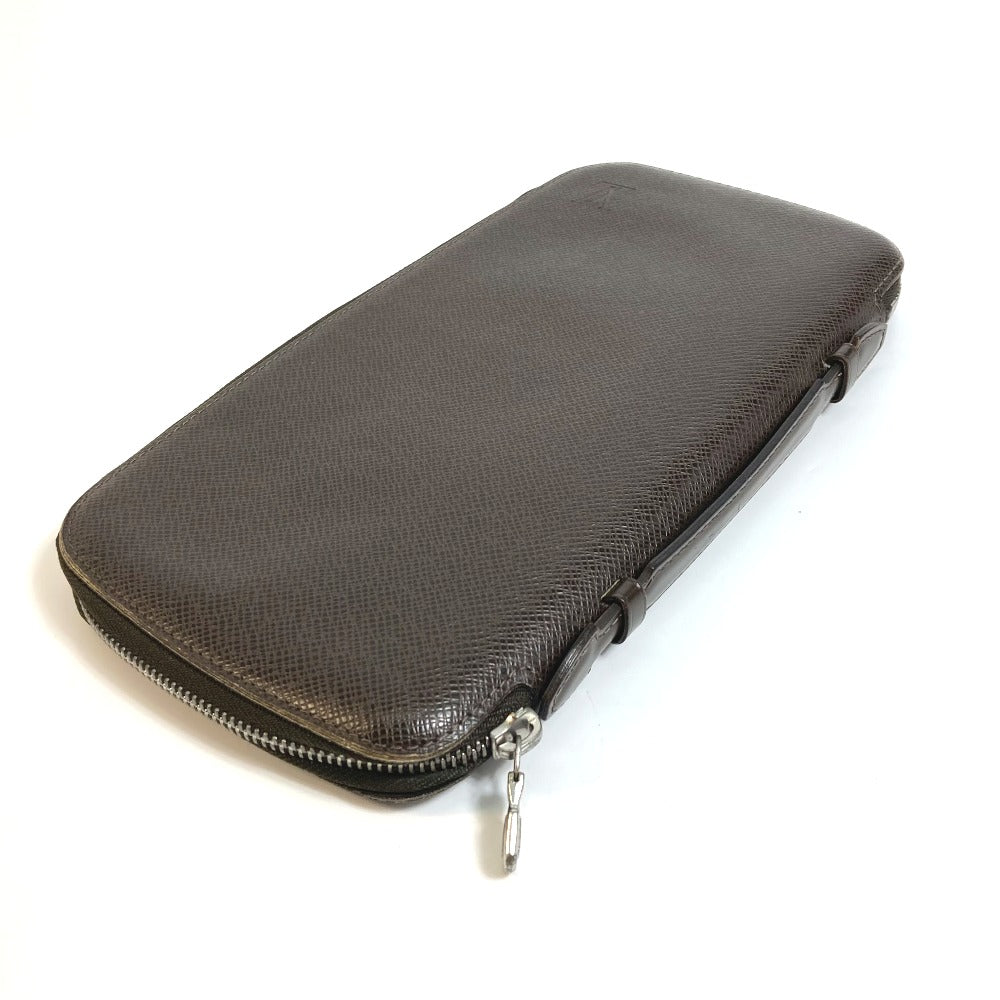 Louis Vuitton M30658 Taiga Dark Taiga Organizer Leather Brown Travel Bag