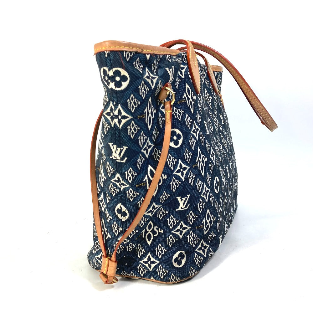 Louis Vuitton M57484 Jacquard pouch included Monogram Navy Neverfull Tote Bag