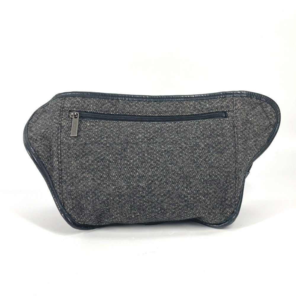 Burberry Sling Bag Wool Type Label Waist Bag Mens Leather Black Gray Crossbody Bag