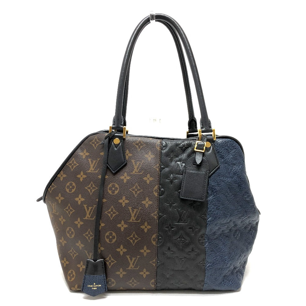 Louis Vuitton M40504 block stoat Monogram Canvas Brown Tote Bag