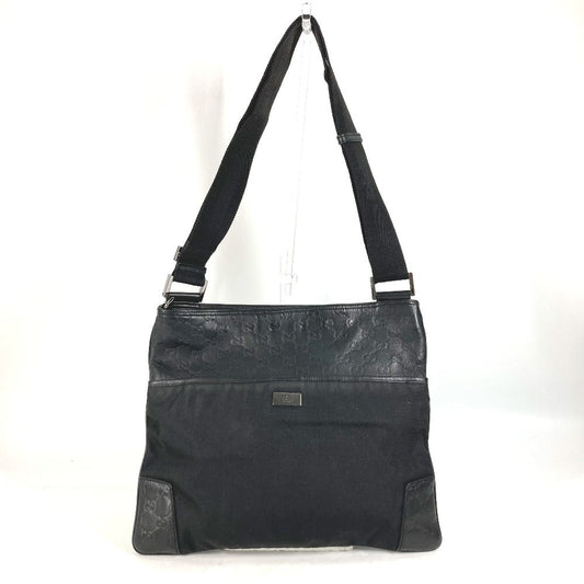 Gucci Guccisima GG Leather Nylon Black Shoulder Bag