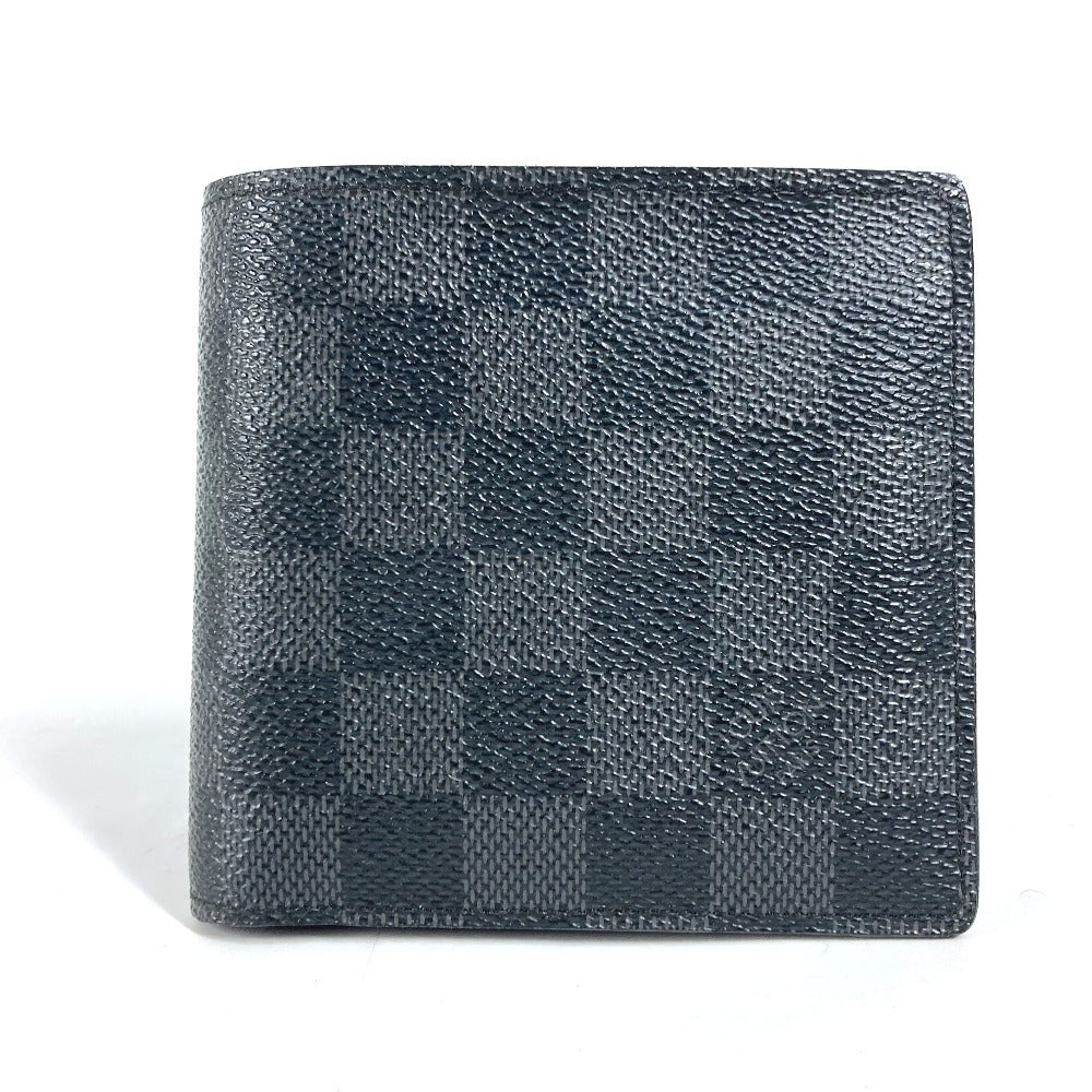 Louis Vuitton Folded N62664 Damier Grafitto Damier Canvas Black Wallet Case